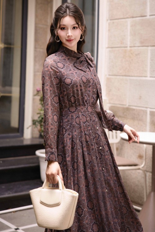 Sixdo Chiffon Flared Dress 05